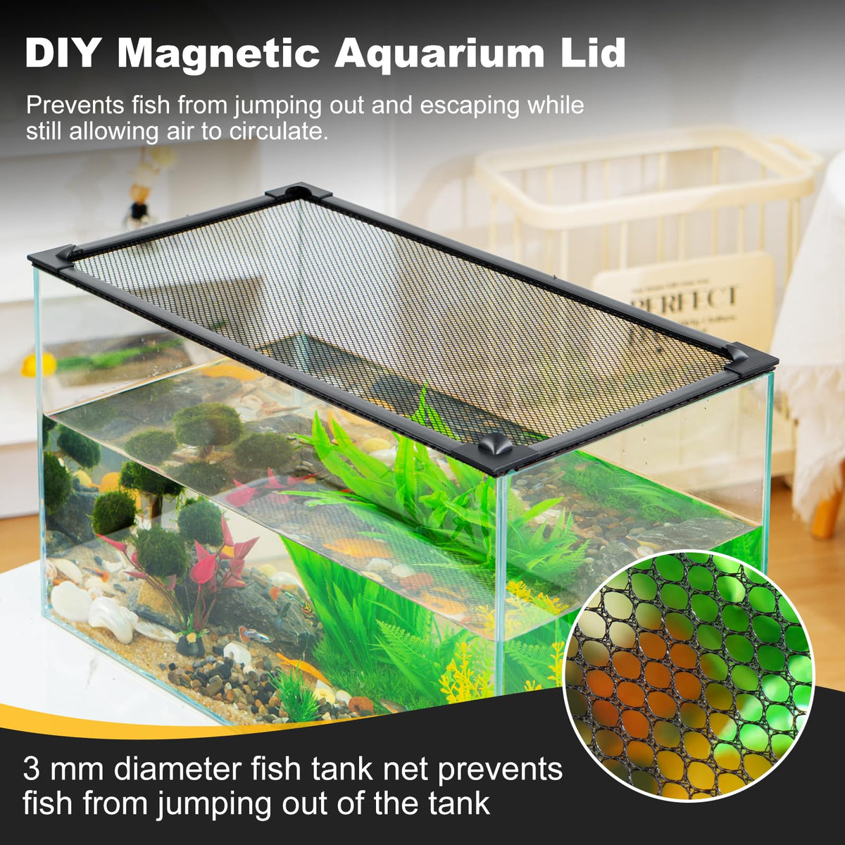 Magnetic Aquarium Lid Anti-Jumping Net Cover K520