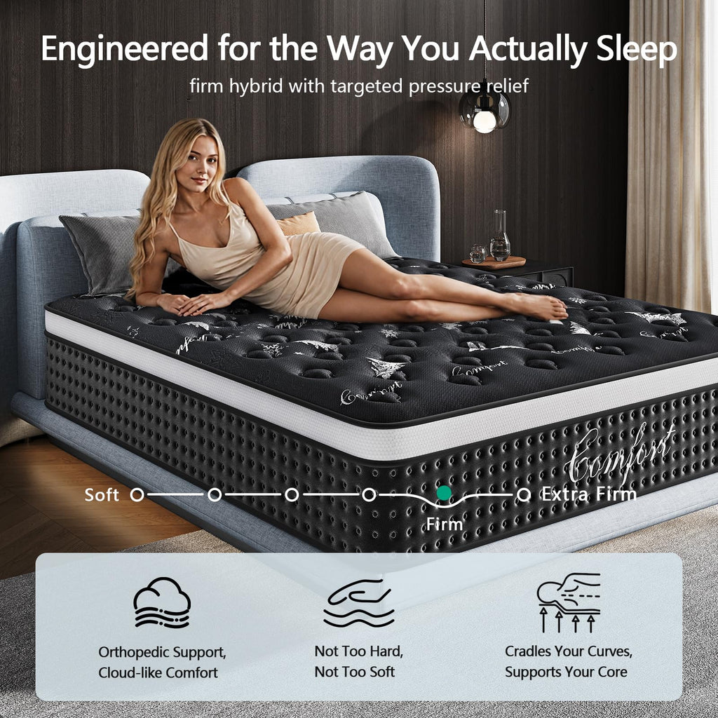 12 Inch Full Hybrid Mattress with Pocket Springs & Cooling Memory Foam Q19798