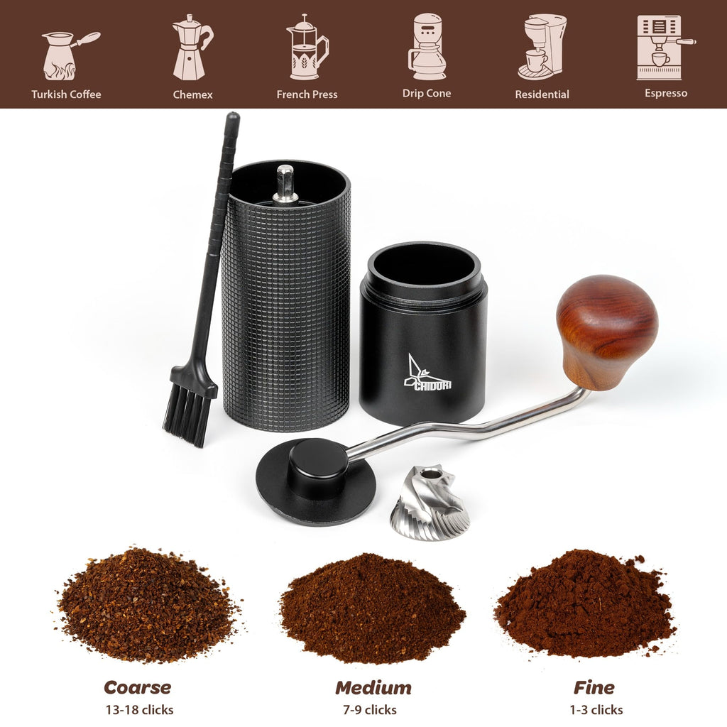 Manual Hand Crank Stainless Steel Conical Burr Coffee Grinder W813553