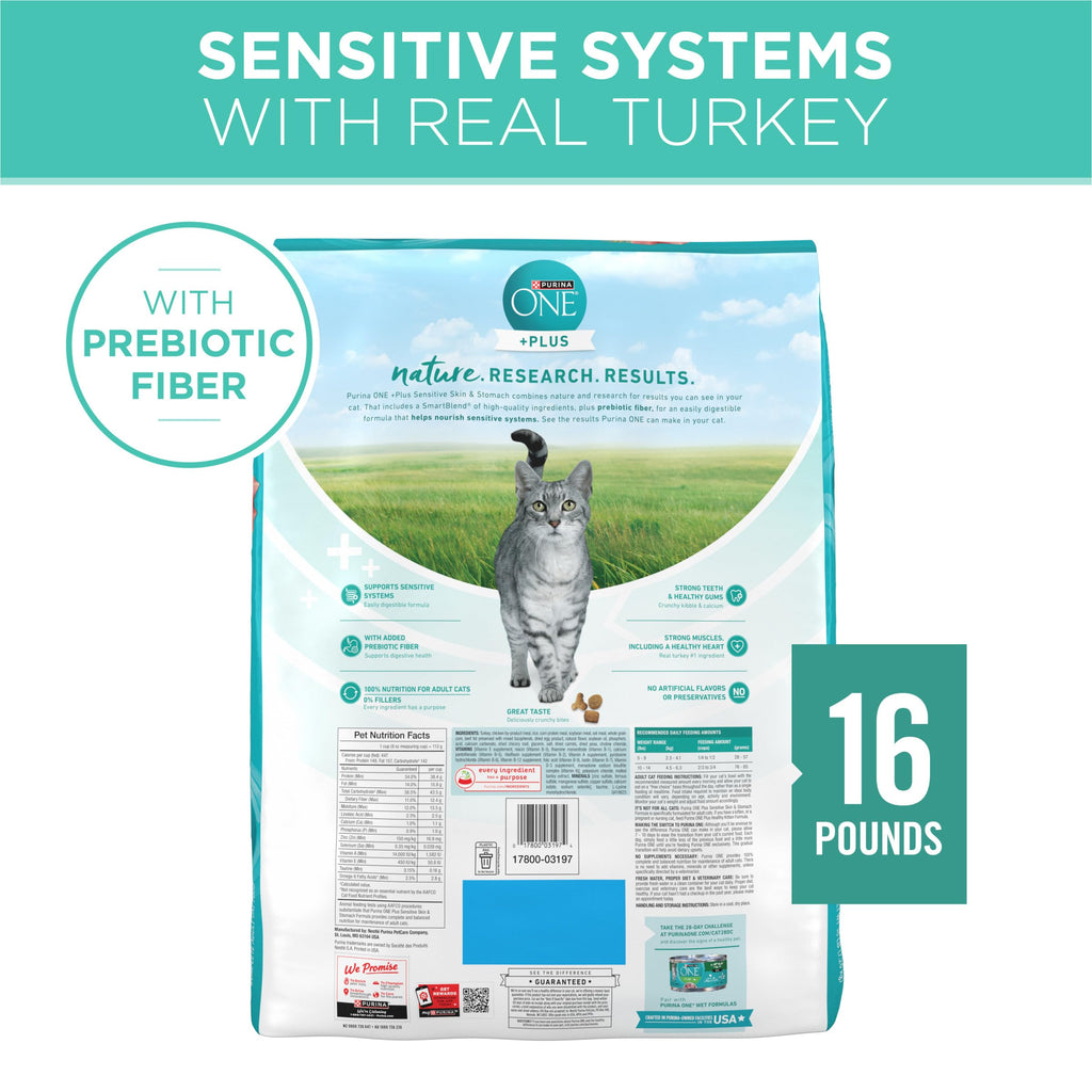 Sensitive Skin and Stomach Dry Cat Food 16 lb Bag J409062