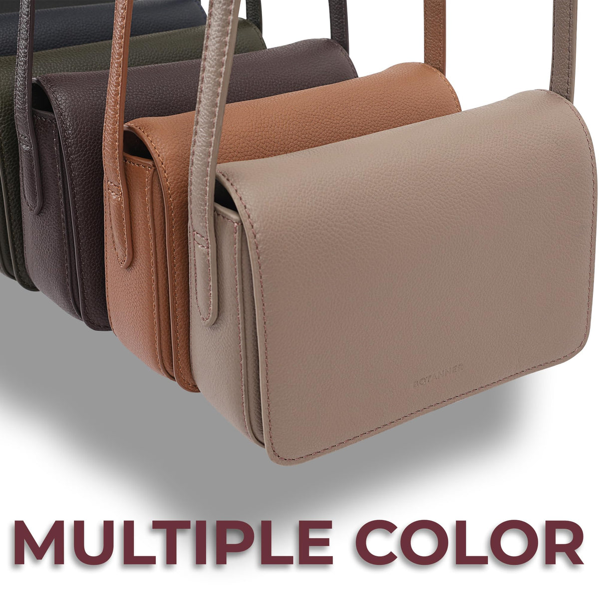 Genuine Leather Crossbody Shoulder Bag with Adjustable Strap P651198