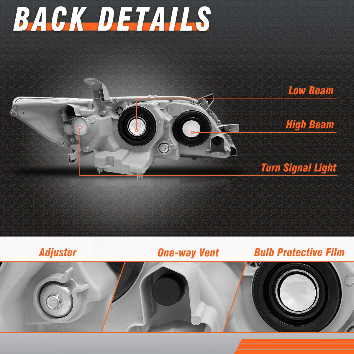 Toyota Camry Headlights Chrome Pair D9409