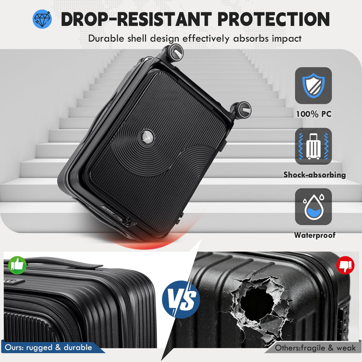 20 Inch Expandable Carry on Luggage U373