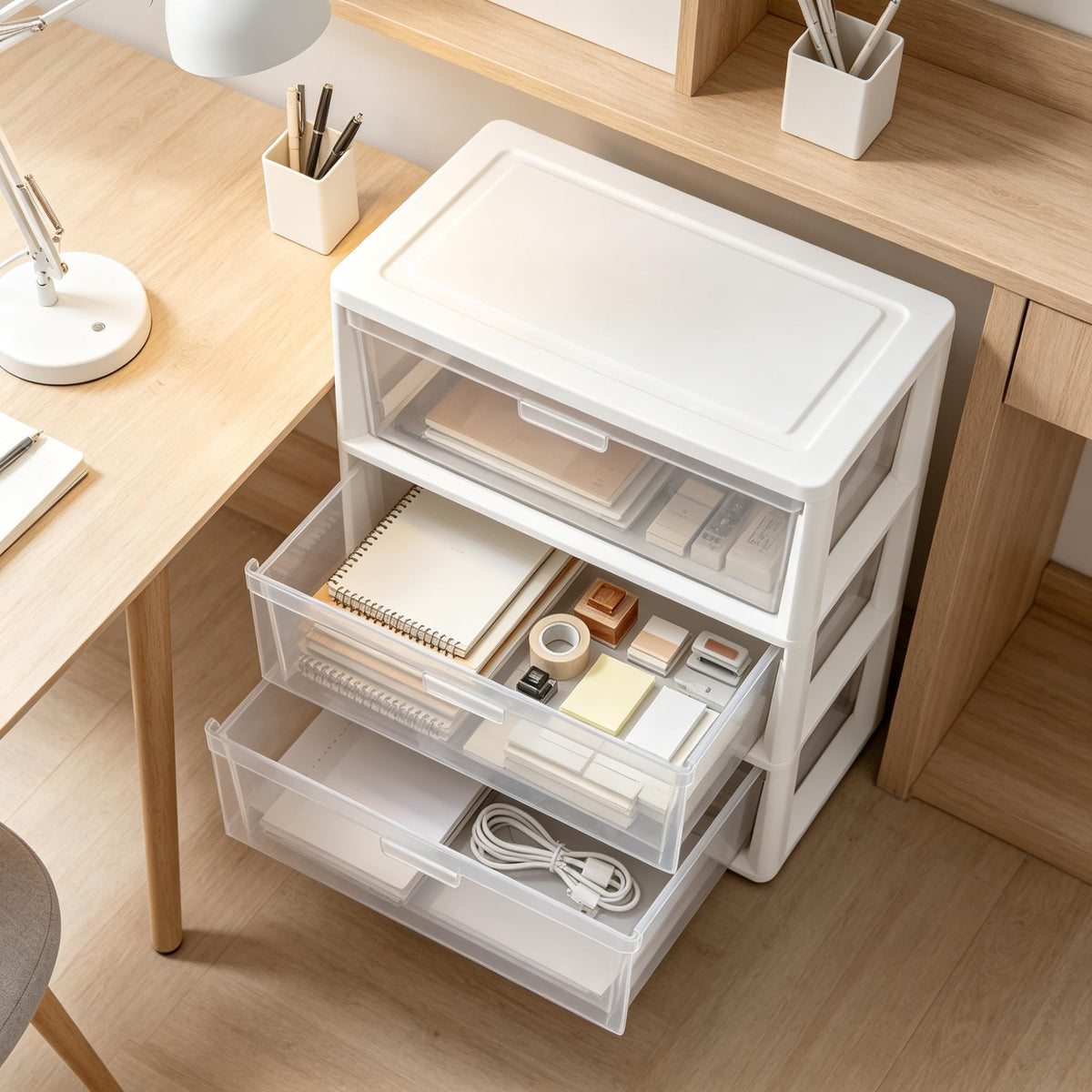 White 3 Drawer Plastic Storage Unit E369