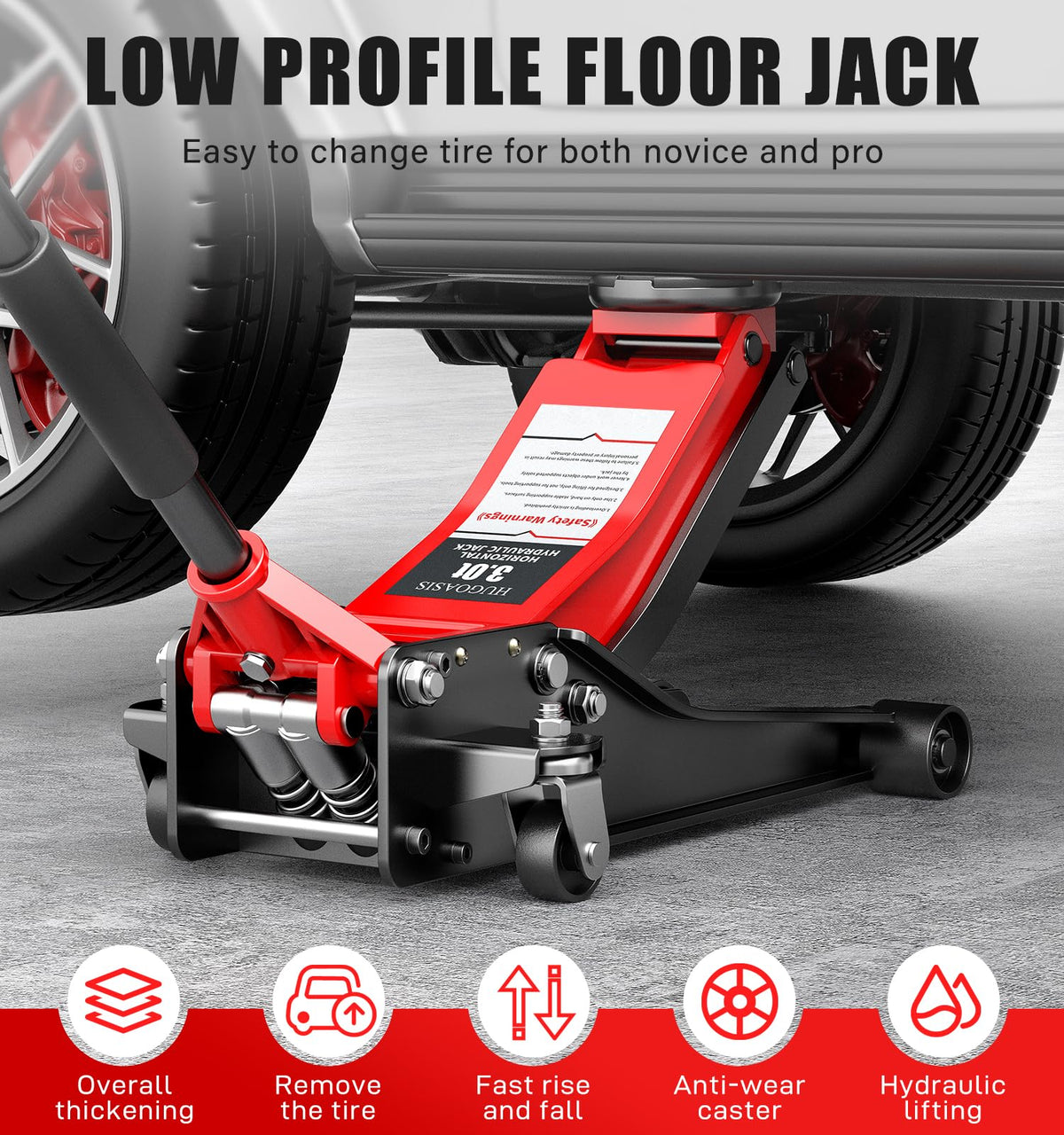 Low Profile Hydraulic Floor Jack 6600lbs Dual Piston X170098