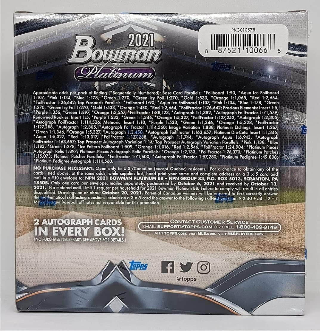 2021 Bowman Platinum MLB Baseball Card Mega Box Q93339