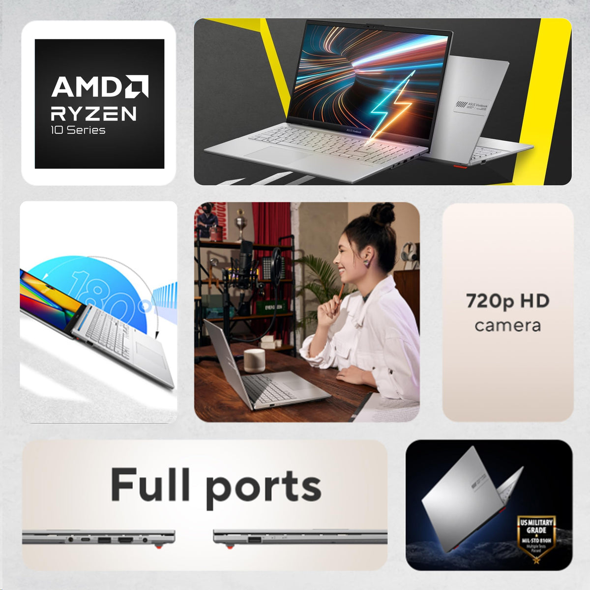 15.6” FHD Laptop, AMD Ryzen 5, 8GB RAM, 512GB SSD B49577