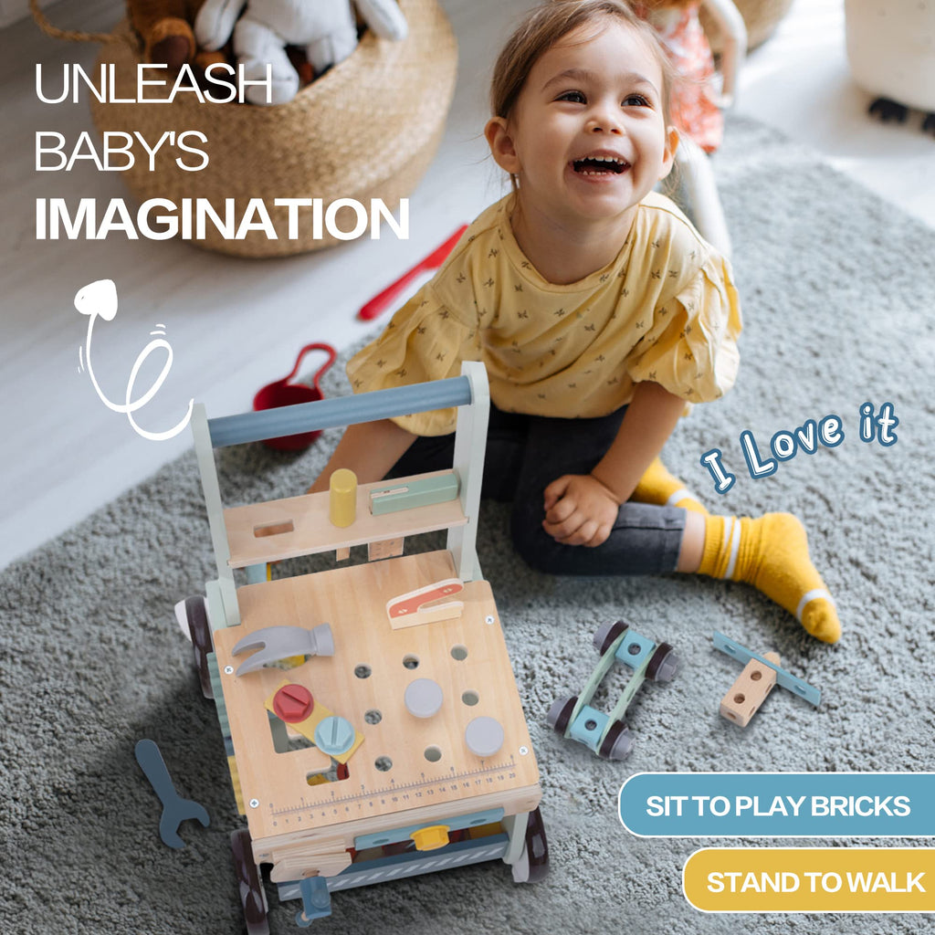 Wooden Baby Walker and Tool Bench F767