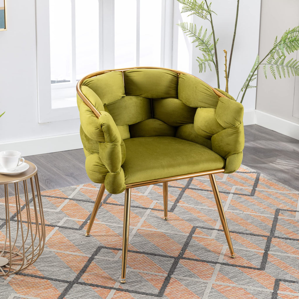 Olive Green Velvet Upholstered Accent Chair Set of 2 K234