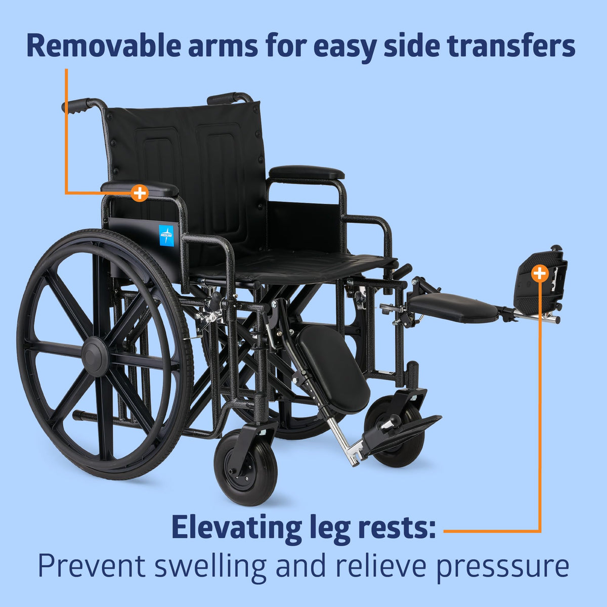 Extra-Wide Bariatric Wheelchair with 22" Wide Seat T9102