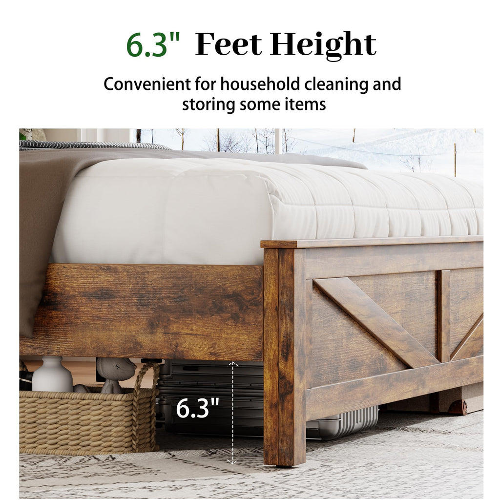 King Size Wood Bed Frame with Headboard Y6557