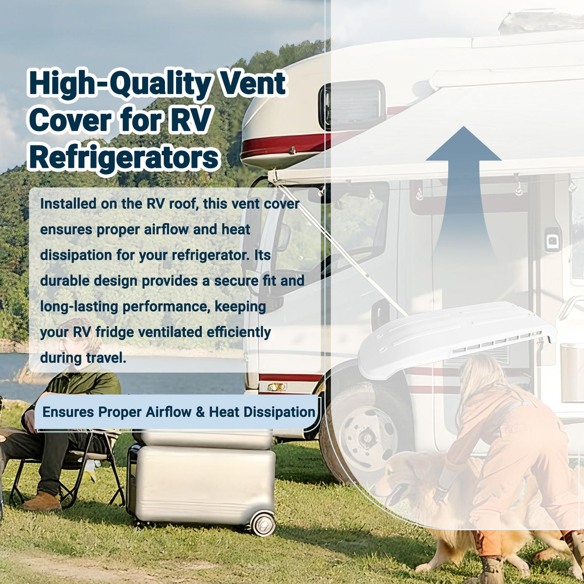 White RV Refrigerator Vent Cover Replacement J165907