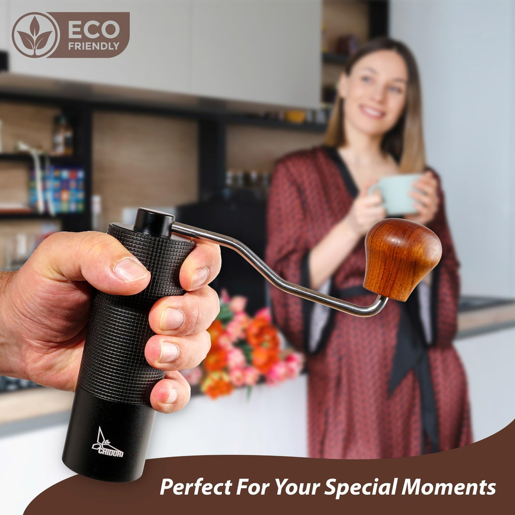 Manual Hand Crank Stainless Steel Conical Burr Coffee Grinder W813553