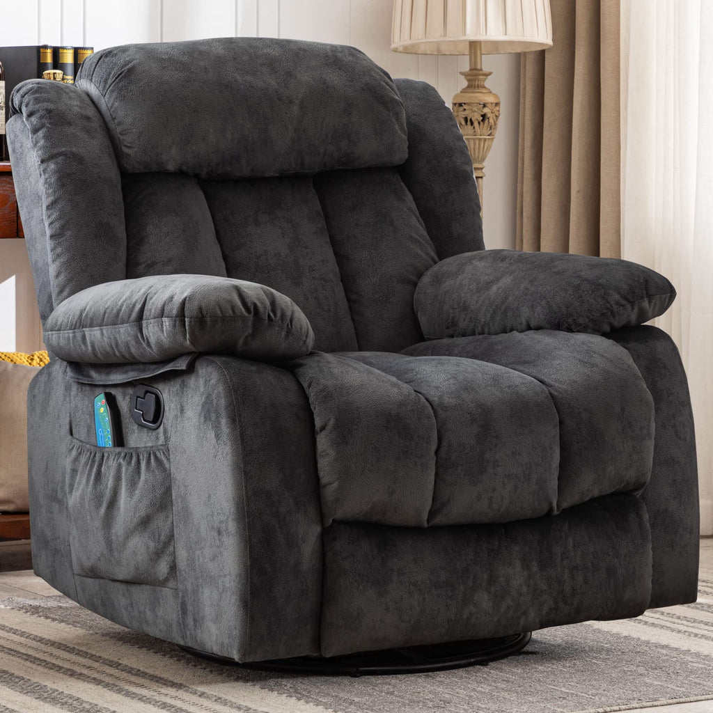 Gray Massage Swivel Rocker Recliner Chair V508