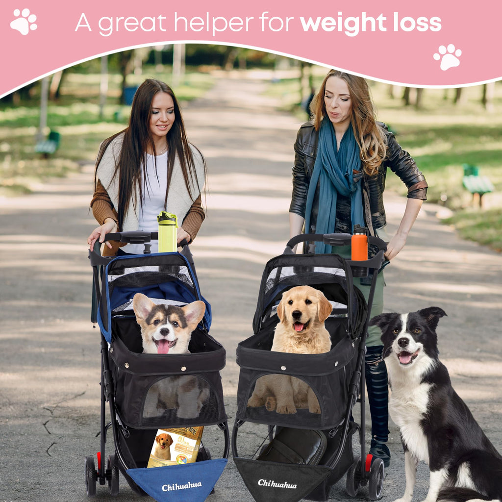 Pink 3 Wheels Pet Stroller M7798