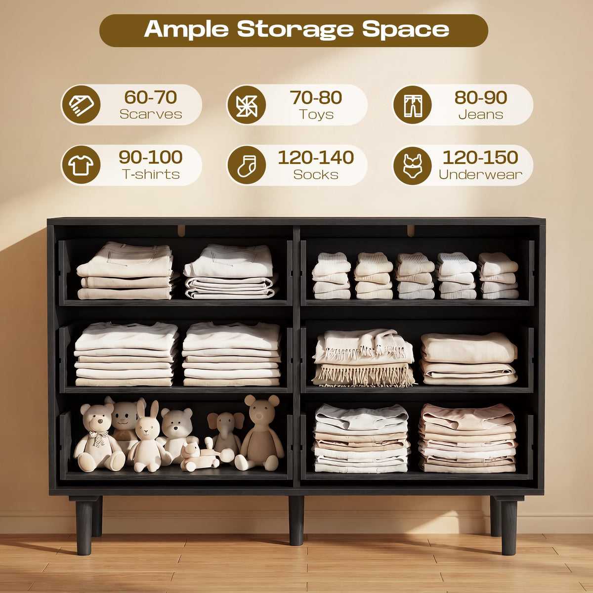 6 Drawer Rattan Wood Dresser T976
