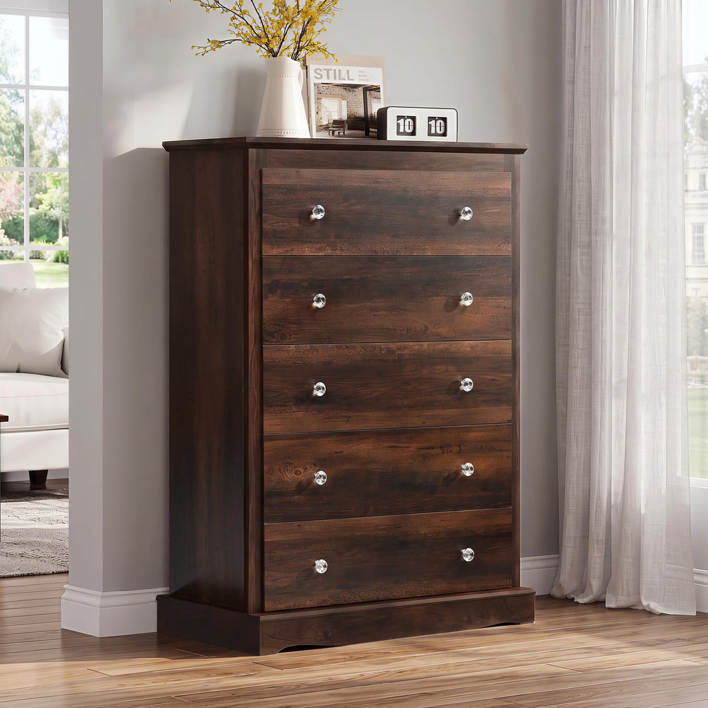 5 Drawer Rustic Brown Dresser V1760