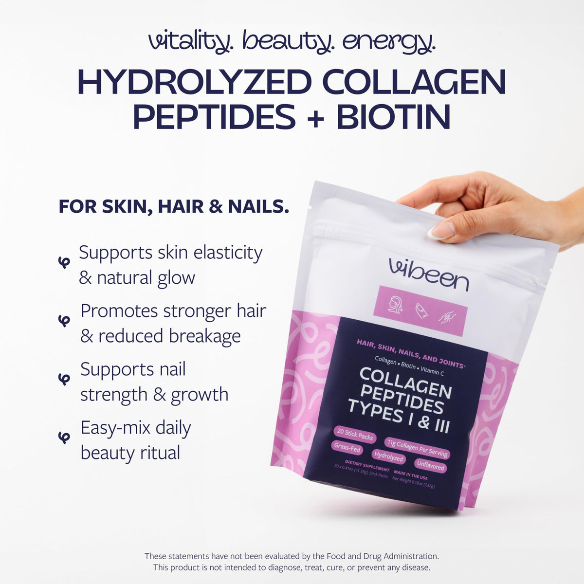 Hydrolyzed Collagen Peptides Powder Packets 20 Servings W6257
