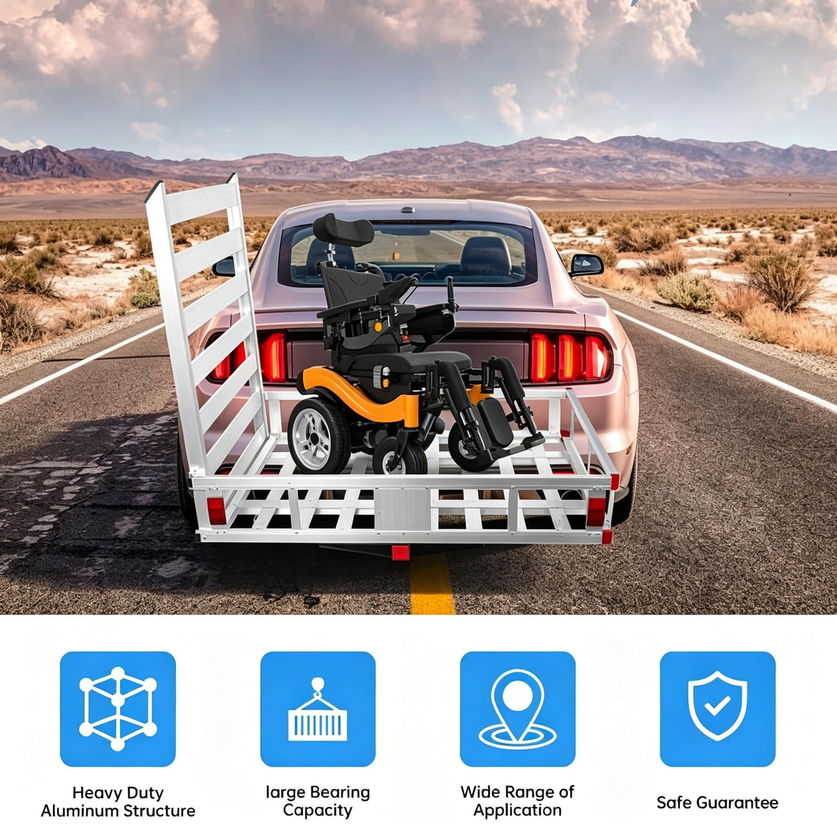 Hitch Cargo Carrier with Folding Ramp M5741