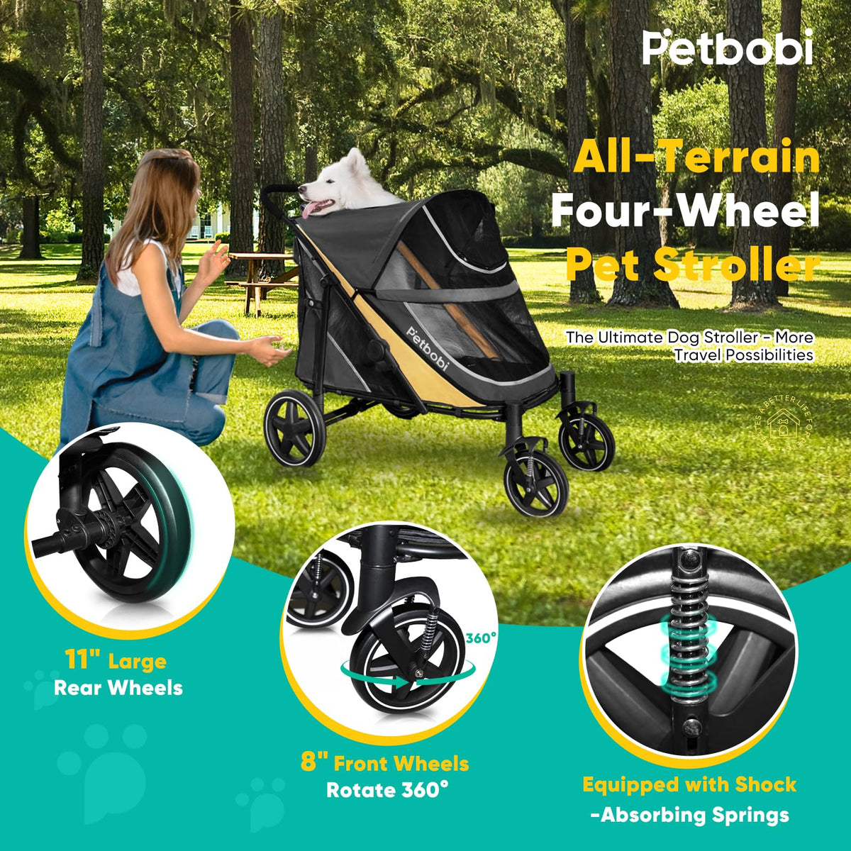 Dog Stroller for Large Medium Dogs up to 80 lbs E44397