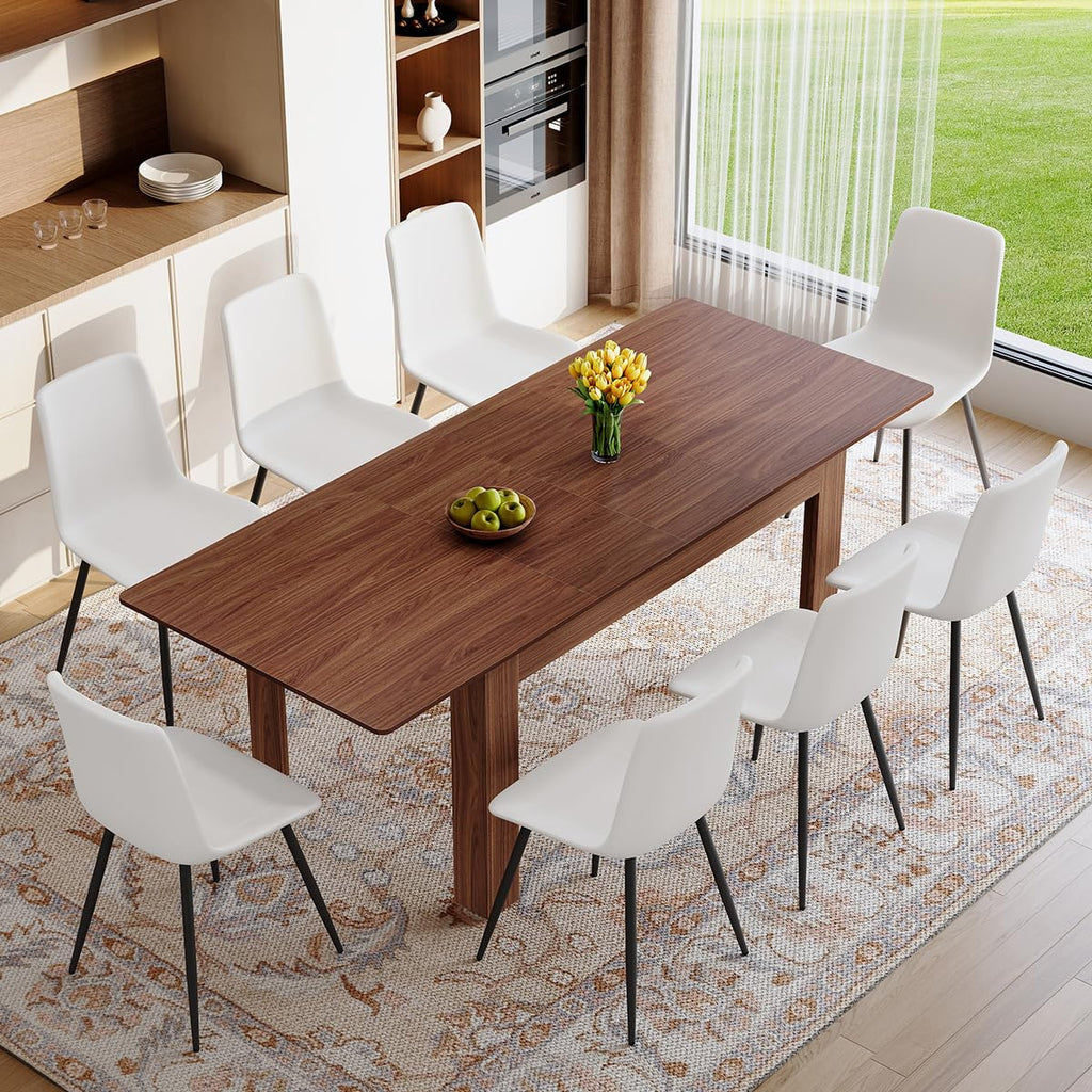 9 Piece Extendable Rectangular Dining Table Set with 8 Chairs Z57434