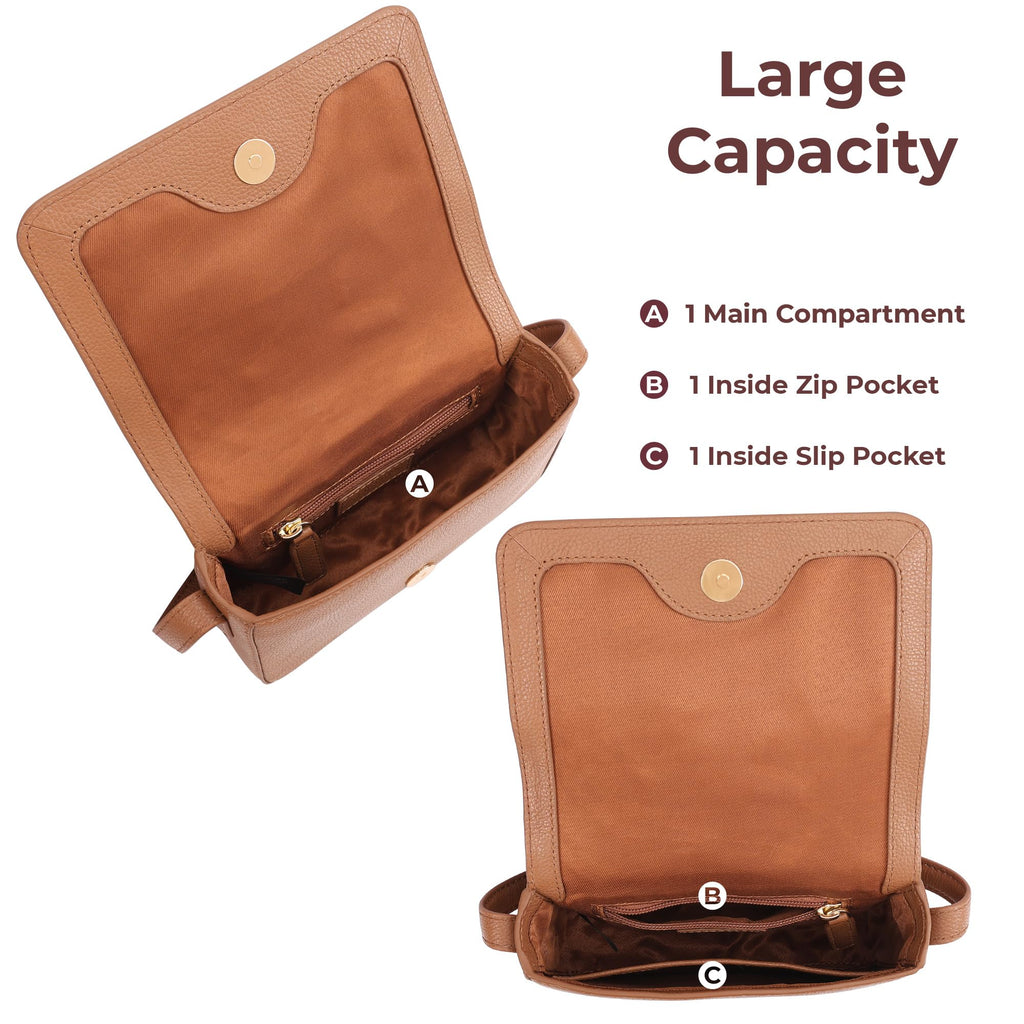 Genuine Leather Crossbody Shoulder Bag with Adjustable Strap P651198