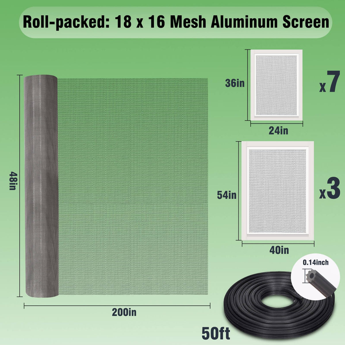 Aluminum Screen Roll with Spline & Rolling Tool L49970