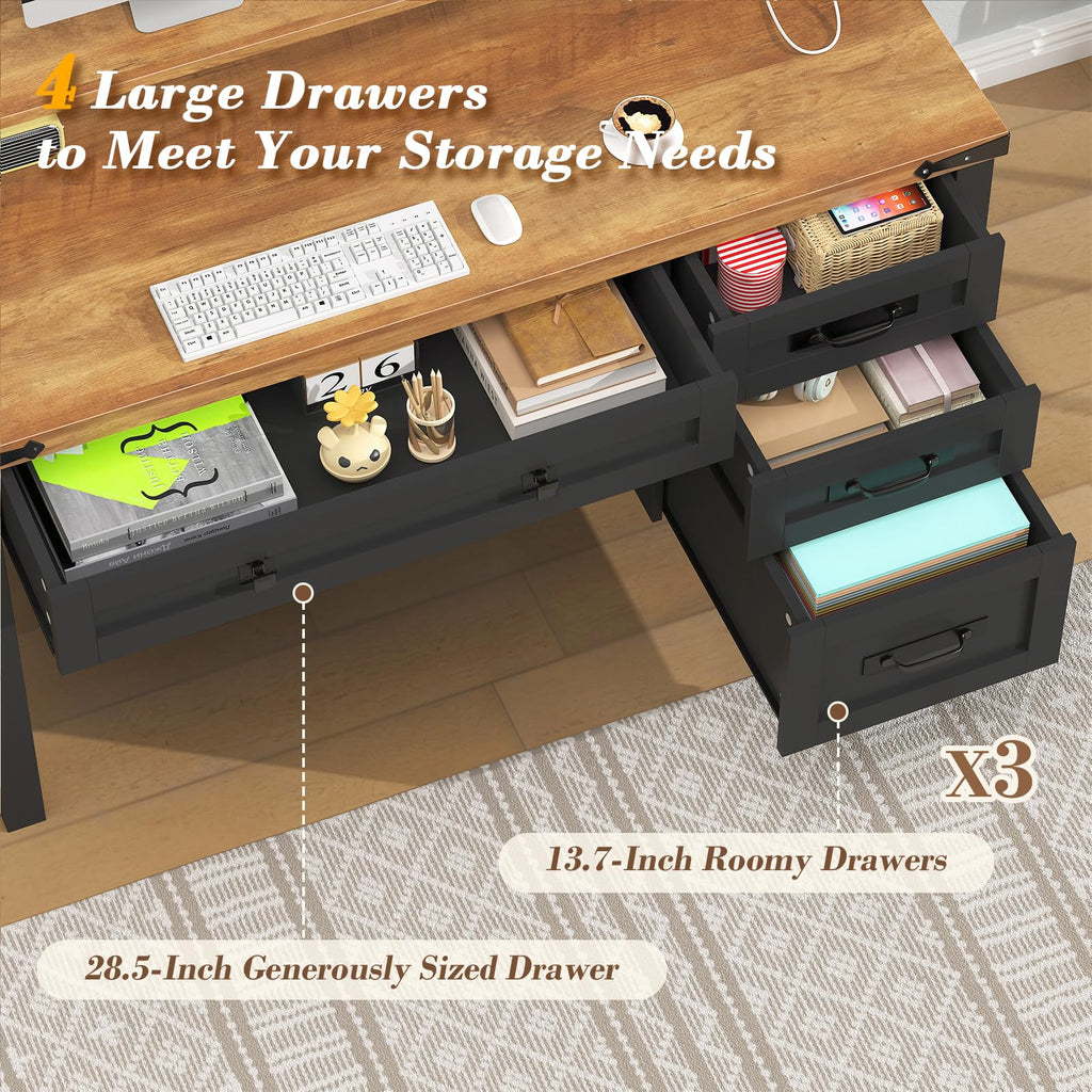47" Computer Desk with Drawers Z6254