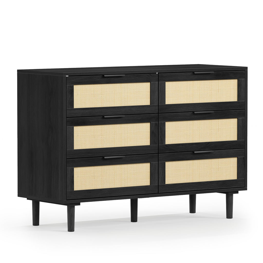 6 Drawer Rattan Wood Dresser T976