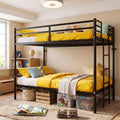 Twin Over Twin Bunk Bed with Ladder, Black N201247
