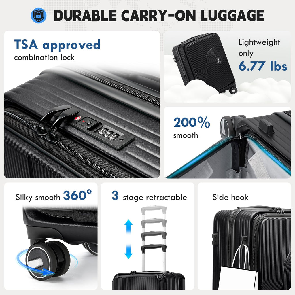 20 Inch Expandable Carry on Luggage U373