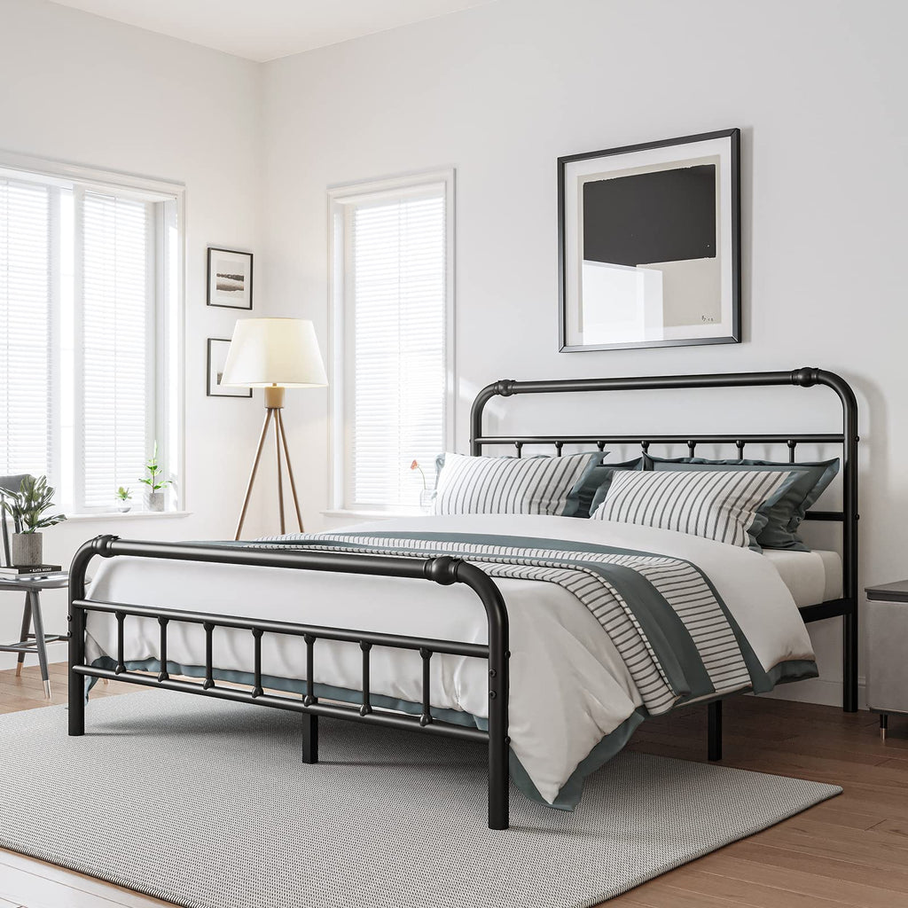 Full Size Metal Bed Frame with Iron Headboard E397023