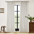 90 Inch Pinch Pleated Linen 100% Blackout Curtains 2 Panels T69791