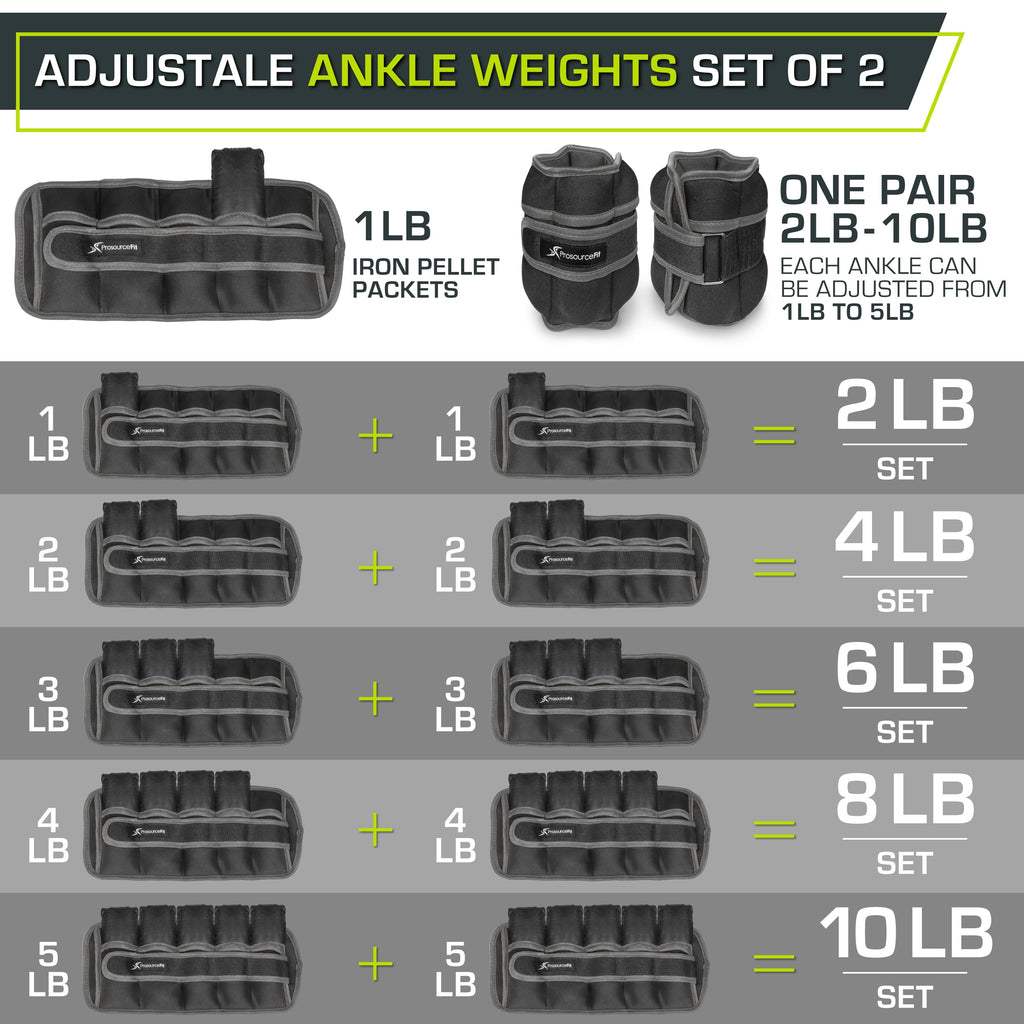 Ankle Wrist Arm Leg Weights Set of 2 Adjustable Strap D951
