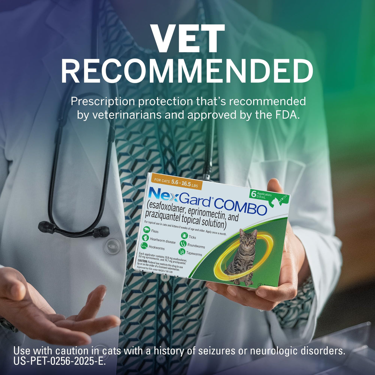 Flea and Tick Protection Plus Heartworm Disease Preventive for Cats 3 Doses Q9665