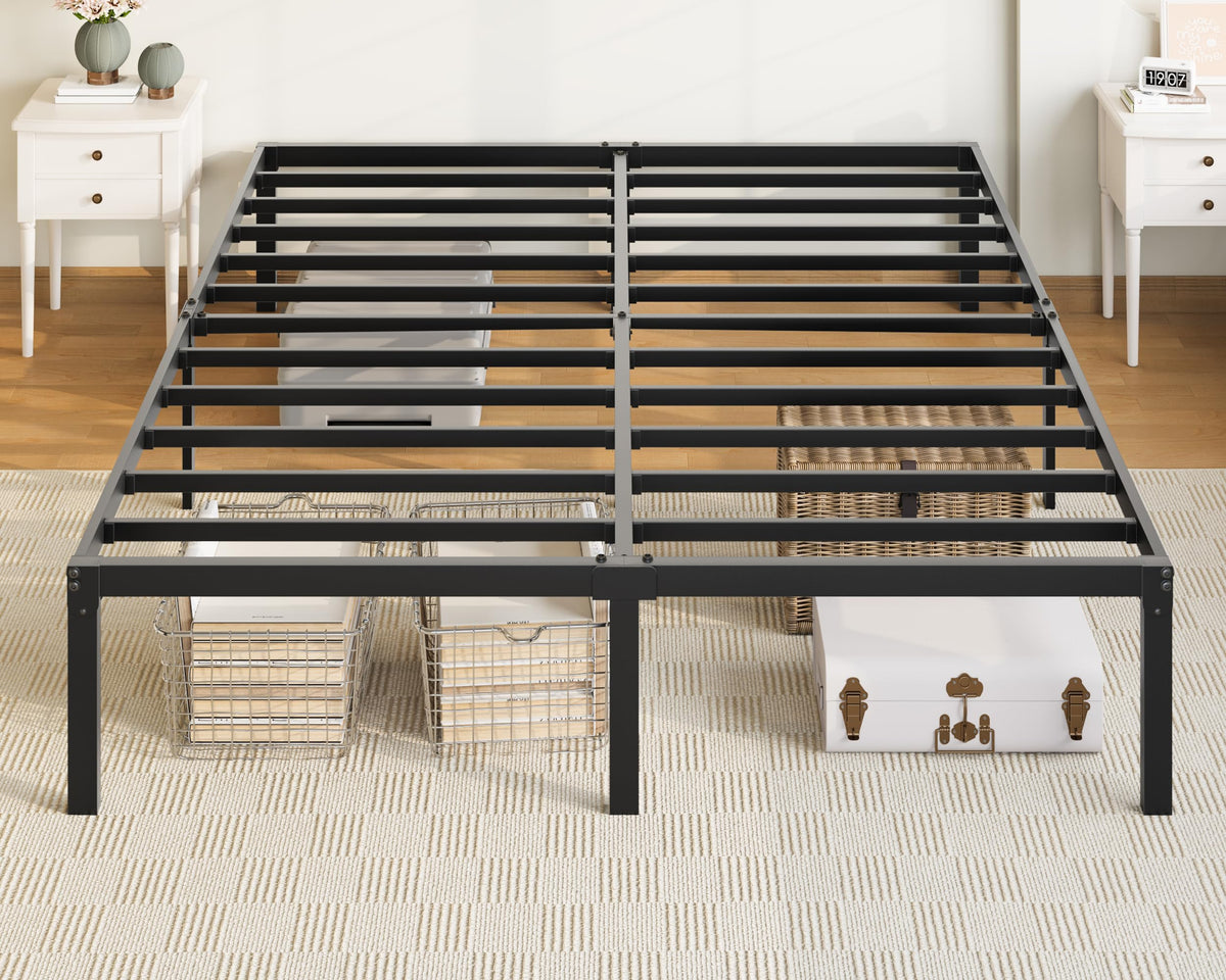 Queen 14 inch Metal Bed Frame with Storage Space F6756