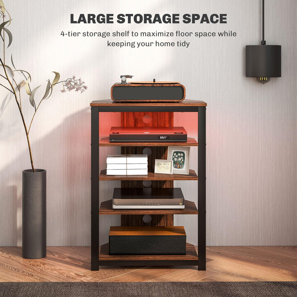 Brown 4-Tier Media Stand C8480