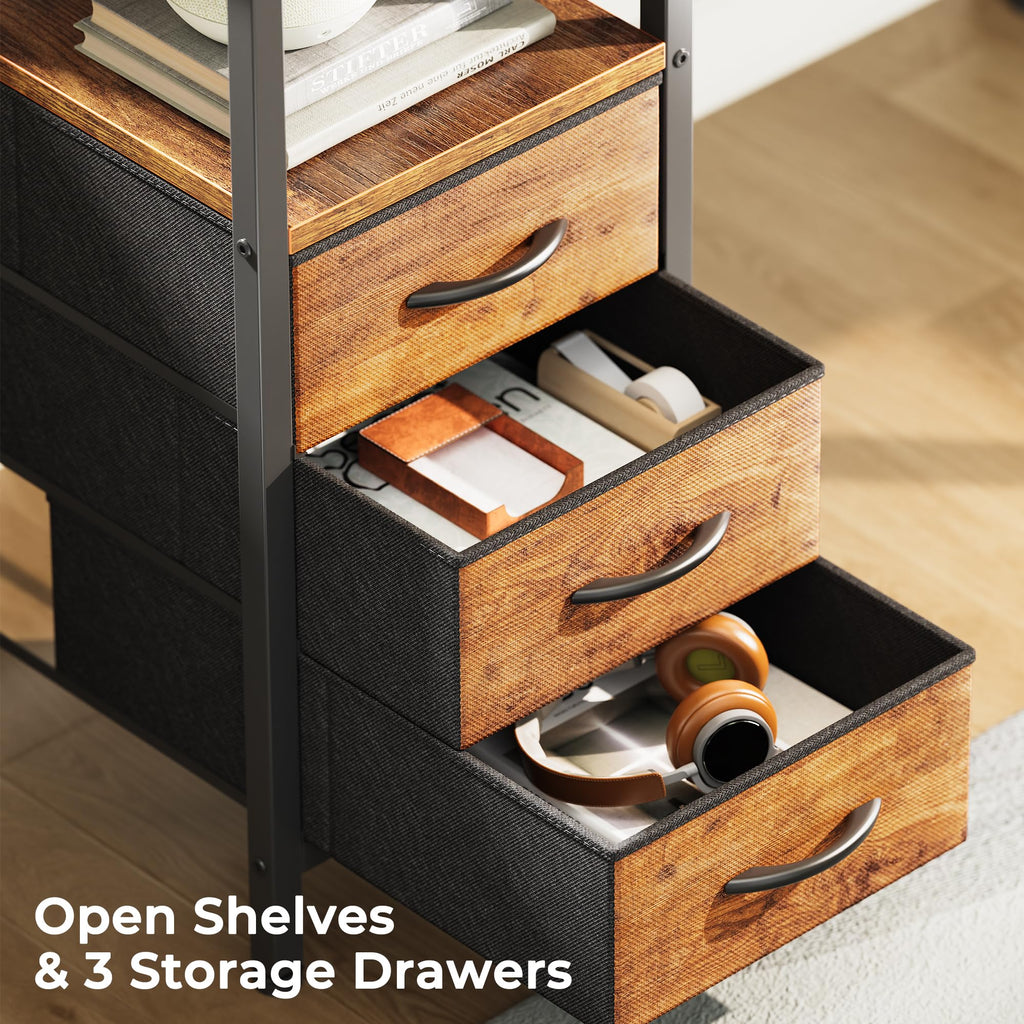 L Shaped Office Desk with Power Outlets & 3 Drawers X246